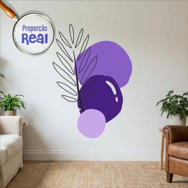 Imagem de Adesivo Floral Boho Roxo Estilo Nórdico 130x90 Minimalista Mod.02