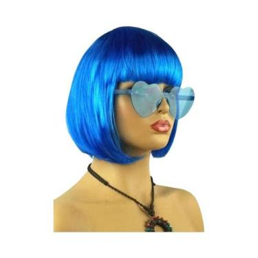 Imagem de Peruca Curta Colorida Neon Bobo De Fibra Sintética Para Festa, Hallowe