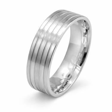 Imagem de Aliança em Prata 925 com Frisos e Design Exclusivo - Justino Ribas, 20