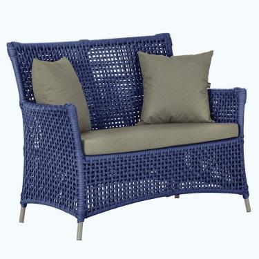 Imagem de 1 Sofá área Externa Igapó Alumínio Fendi Corda Náutica E8 Azul