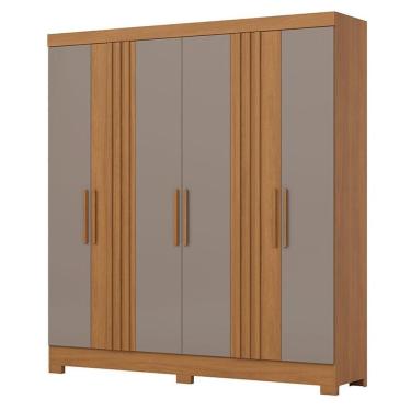 Imagem de Guarda Roupa Casal 6 Portas 3 Gavetas Francês B367 Cinamomo Avelã - Henn - Briz
