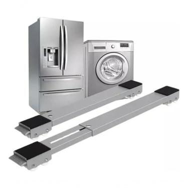 Imagem de Carrinho Base Suporte Higipack C Rodinhas Ajustável para Geladeira Fogão Eletrodomésticos Até 200 kg 45cm a 70cm Preto