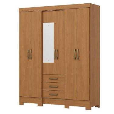 Imagem de Guarda Roupa Casal 6 Portas 3 Gavetas Mentor B23 Cinamomo - Henn - Briz
