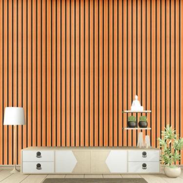 Imagem de Papel de Parede Adesivo Autocolante Decorativo Madeira Ripado Texturiz