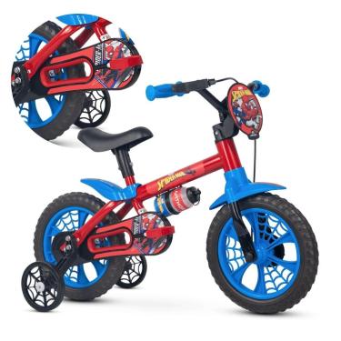 Imagem de Bicicleta Infantil Aro 12 Nathor Homem Aranha Menino 2-5Anos-Masculino