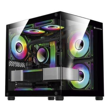 Imagem de Gabinete Gamer Com 4 Fans Preto Rgb Gb1796 - Hayom - BRAZIL PC