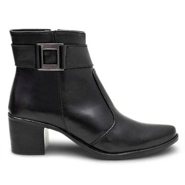 Imagem de Bota Feminina Cano Baixo em Couro com Fivela