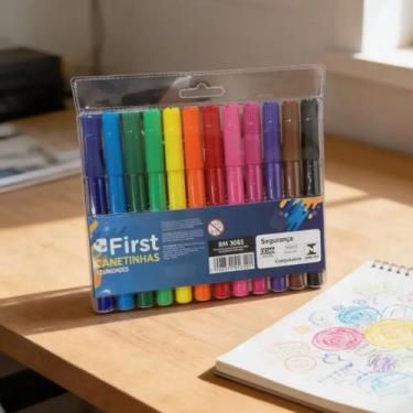 Imagem de Kit de Canetinhas Coloridas Hidrocor com 12 Unidades Colorir Desenhar 