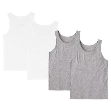 Imagem de Kit 4 Regata Masculina Camiseta Lisa Básica Algodão Regatas-Masculino