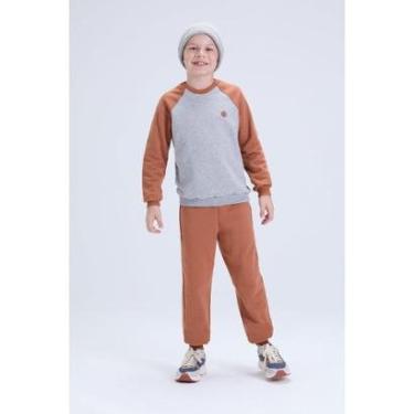 Imagem de Conjunto Infantil de Inverno Masculino Moletom Raglan com Aplique-Masculino