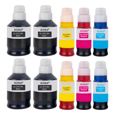 Imagem de Kit 10 Refil de Tinta Compatível GI-10 para Impressoras Canon com Bico Aplicador Preto...