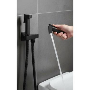 Imagem de Ducha Higiênica Quadrada Preto Fosco Inox - Congratulations Store