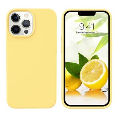Imagem de Capa GUAGUA para iPhone 13 Pro Max de 6,7" de silicone líquido amarela