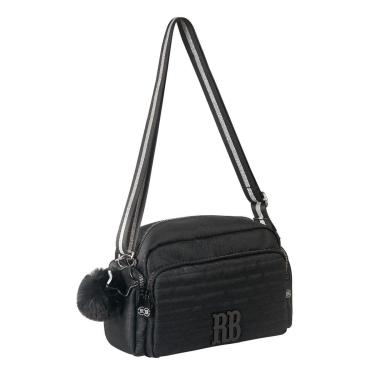 Imagem de Bolsa Transversal REBECCA BONBON Crinkle Brilho RB3179 Preto-Unissex