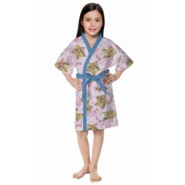 Imagem de Roupão de Banho Infantil Barbie Rosa Aveludado Menina Lepper -, P