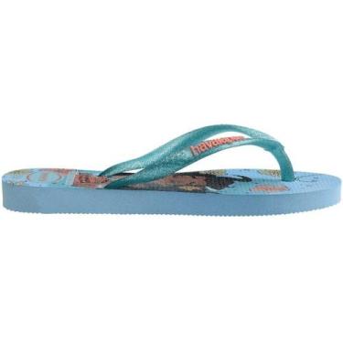 Imagem de Chinelo infantil havaianas meninas kids slim princess, AZUL AZUL, 27/2