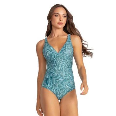 Imagem de Maio Natação Trinys Estampado 3587 Com Recorte Seios Feminino, 50, Ver