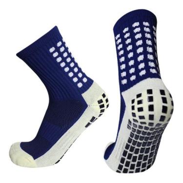 Imagem de Meia Antiderrapante Futebol Esportiva Lazer Envio 24h - AlwyStore, Azu