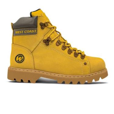 Imagem de Bota West Coast Unissex Couro Worker Classic  Yellow Coffee, Marrom, 4