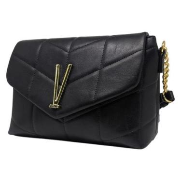 Imagem de Bolsa Feminina Moderna Moderna Transversal Calf Vizzano, Preto, UN