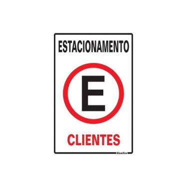 Imagem de Placa Sinalização 20x30 Estacionamento Clientes - SINALIZE