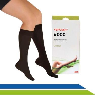 Imagem de Meia Venosan 6000 de Média Compressão 2030mmHg 3/4 Preto  Pé Fechado C