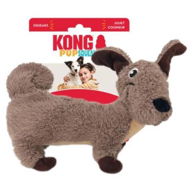 Imagem de Brinquedo Pelúcia Para Cachorro Kong Pupsqueaks Tucker Marrom - Médio