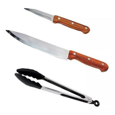 Imagem de Kit Churrasco Cozinha Restaurante Faca Pegador Garfo Inox - Fratelli