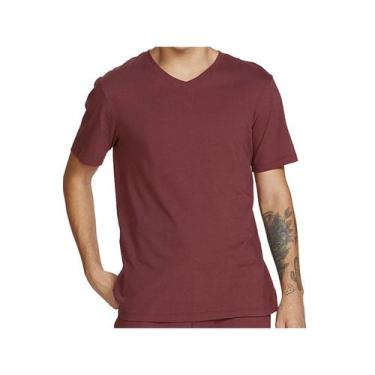 Imagem de Camiseta Hering Masculina Meia Manga 022b Marsala, XG, Marsala