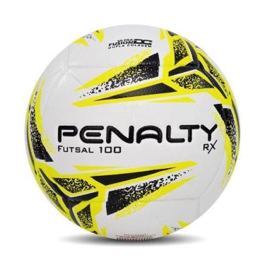 Imagem de Bola de Futsal Rx 100 XXIII 2023 para Categoria Sub 11 e Sub 9 Branco e Amarelo Penalty
