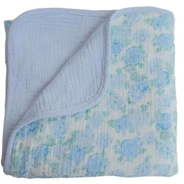 Imagem de Manta para Bebé JoyTrek 120x120 cm Muselina 100% Algodón Azul