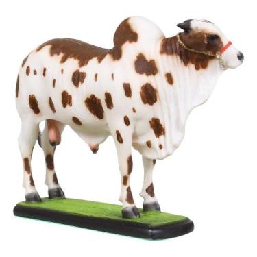 Imagem de Escultura Boi Nelore Pintado Marrom Home Western Decor 39146