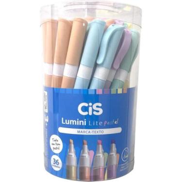 Imagem de Caneta Marca Texto CIS Lumini Lite Cores Pastel(s POTE-36 - Sertic