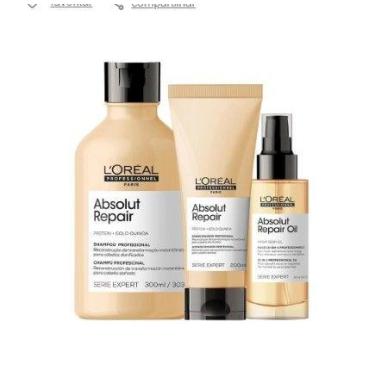 Imagem de Kit L'Oréal Absolut Repair - Shampoo 300ml + Condicionador 200ml + Óle