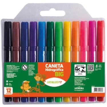 Imagem de Caneta Hidrografica Jumbo Leo e Leo BIG 12 Cores PCT.C/12 - Leonora