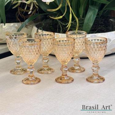 Imagem de Conjunto 06 Taças de Licor Bico de Abacaxi Âmbar 50ml - Lyor