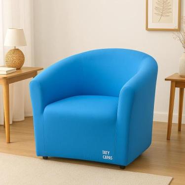 Imagem de Capa Poltrona Circular Ferradura - TATY CAPAS E CONFECÇÕES, Azul Anil