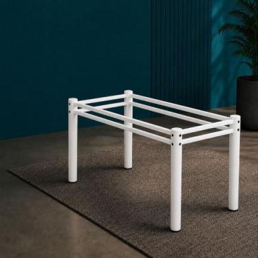 Imagem de Base Para Mesa De Jantar Pedra Granito Vidro Madeira de 120 x 80 - SOM