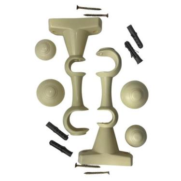 Imagem de Par Suporte Duplo Reforçado Para Varão De Cortina 28mm E 19mm Com Pont