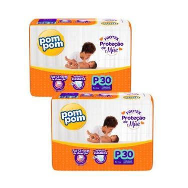 Imagem de Kit Com 2 Fraldas Pompom Dermaprotek Atacado Barato, Pequeno (P)