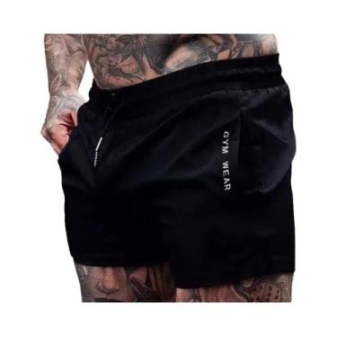 Imagem de Shorts Esportivos De Secagem Rápida, Elásticos, Para Corrida, Treino D