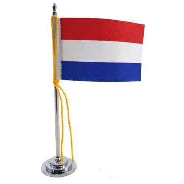 Imagem de Mini Bandeira de Mesa da Holanda 15 cm Poliéster - SP Bandeiras 