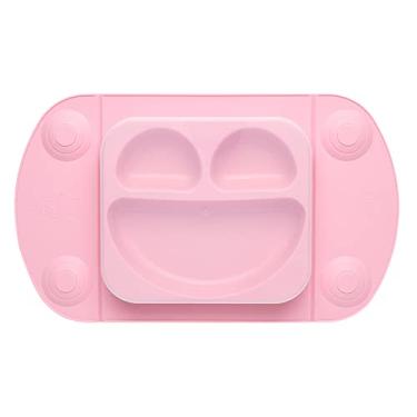 Imagem de Mimo Style Prato de Silicone Portátil para Bebê Rosa com Ventosas Fixadoras, Compatível com Cadeiras de Alimentação Alta Higiênico e Livre de BPA - Para uma Refeição Organizada e Livre de Bagunças