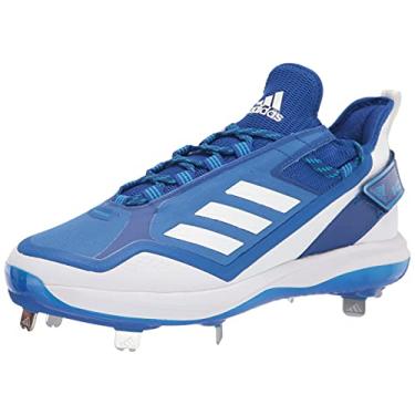 Imagem de adidas Icon 7 Boost Tênis de beisebol masculino, Branco/Team Royal Azul/Solar Blue, 10