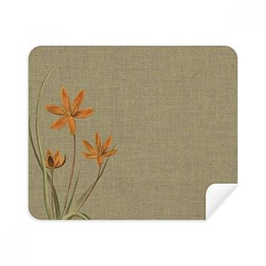 Imagem de Pano de limpeza de tela com design tradicional de orquídea de linho, 2 peças, tecido de camurça