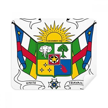 Imagem de Pano de limpeza de tela com emblema nacional da África Central, 2 peças, tecido de camurça