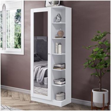 Imagem de Sapateira Espelho 01 Porta 06 Prateleiras íris Henn Branco