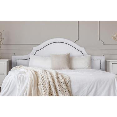 Imagem de Cabeceira Queen Provençal 160x60cm Courino Branco - T. Fumê