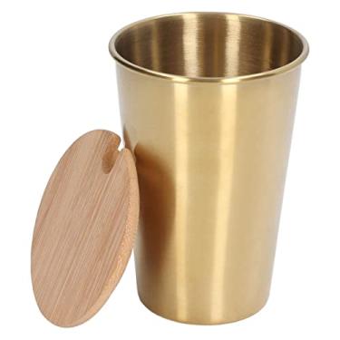 Imagem de Copos de a?o inoxid¨¢vel de 500 ml com tampa, copos de metal premium, caneca de cerveja de a?o inoxid¨¢vel, reutiliz¨¢vel para lava-lou?as(gold), Copo de cerveja Caneca ¡§¡égua para beber a?o inoxid¡§¡é