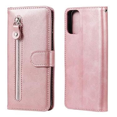 Imagem de YUNCHAO Caixa de telefone Para Motorola Moto G9 Plus Fashion Texture Zipper Horizontal Flip Couro Estojo com Suporte e Slots para Cartões e Carteira capa para celular